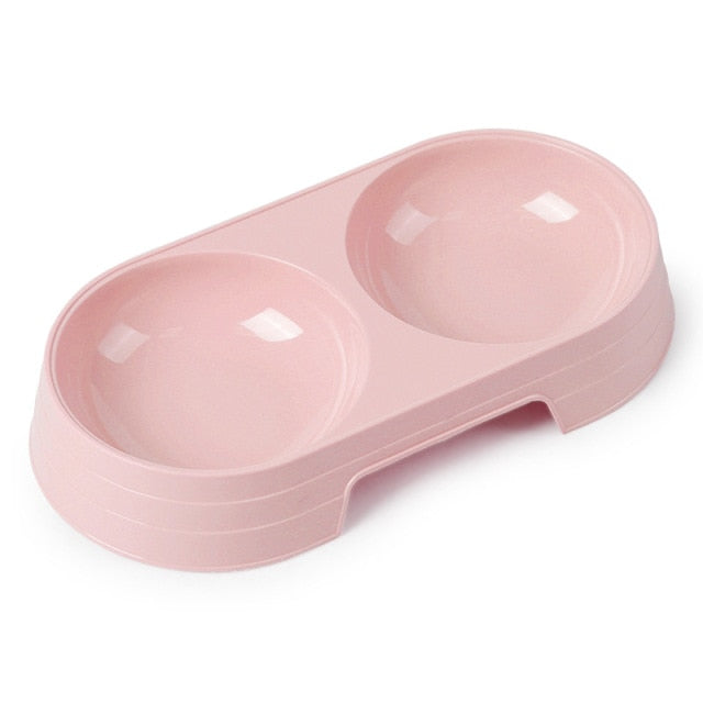 Double Pet Bowls Dog Food Water Feeder