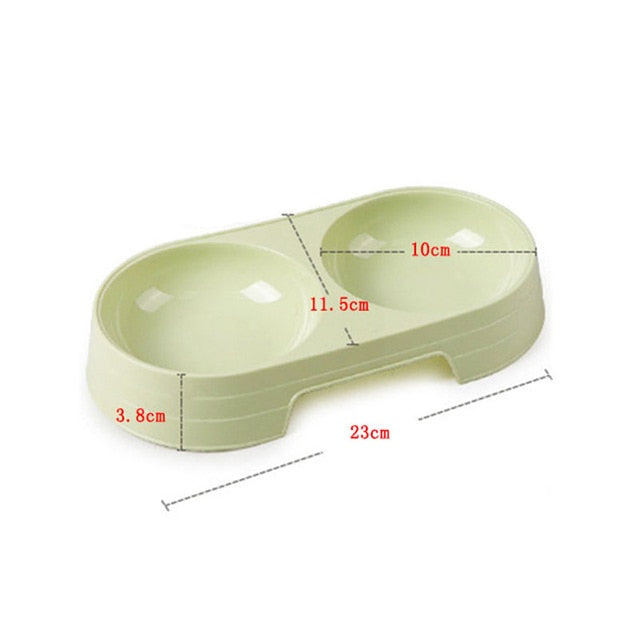 Double Pet Bowls Dog Food Water Feeder